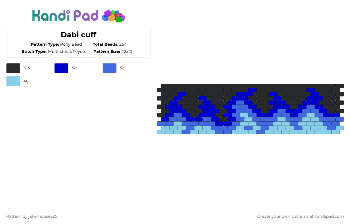 Dabi cuff - Pony Bead Pattern by jakemoose325 on Kandi Pad - purple,blue,my hero academia,anime,dabi,cuff