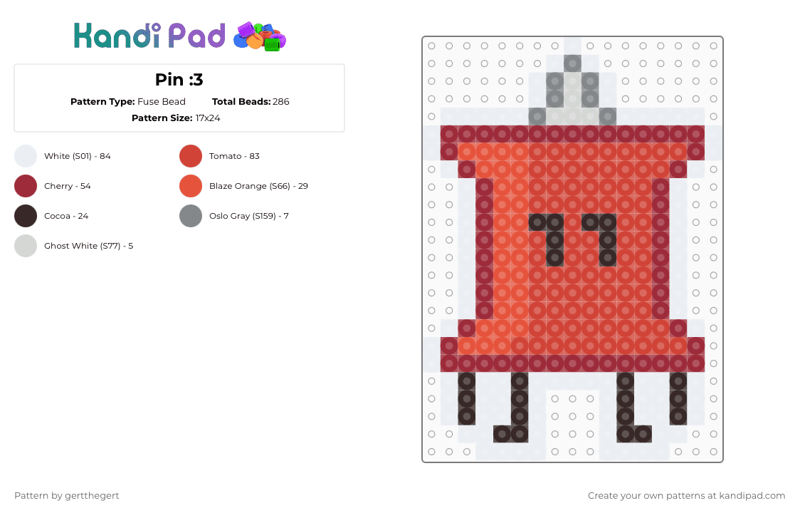 Pin :3 - Fuse Bead Pattern by gertthegert on Kandi Pad - red,bfdi,osc,objectshows