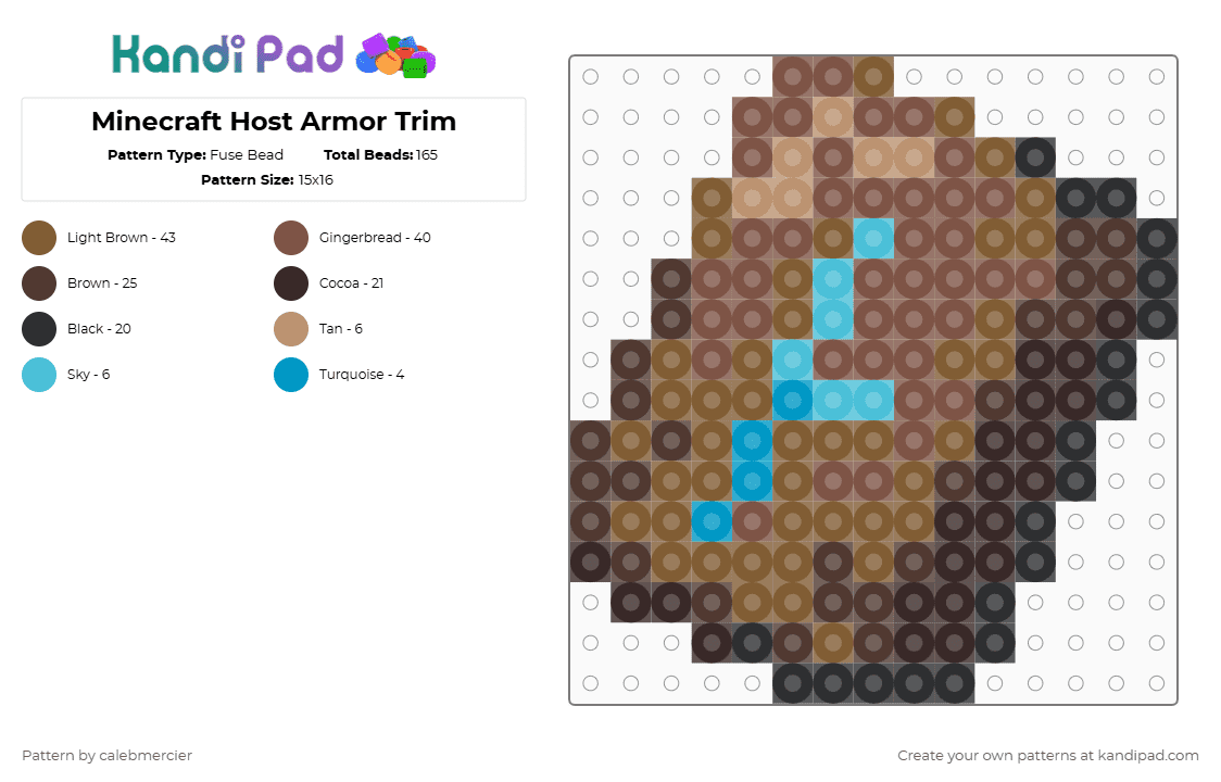 Minecraft Host Armor Trim - Fuse Bead Pattern by calebmercier on Kandi Pad - brown,tan,minecraft