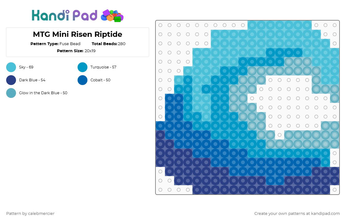 MTG Mini Risen Riptide Fuse Bead Pattern - Kandi Pad | Kandi Patterns ...