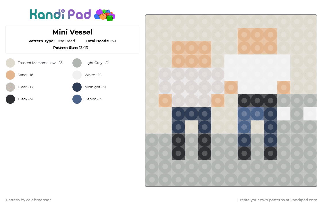 Mini Vessel - Fuse Bead Pattern by calebmercier on Kandi Pad - album covers, beige, twenty one pilots, vessel