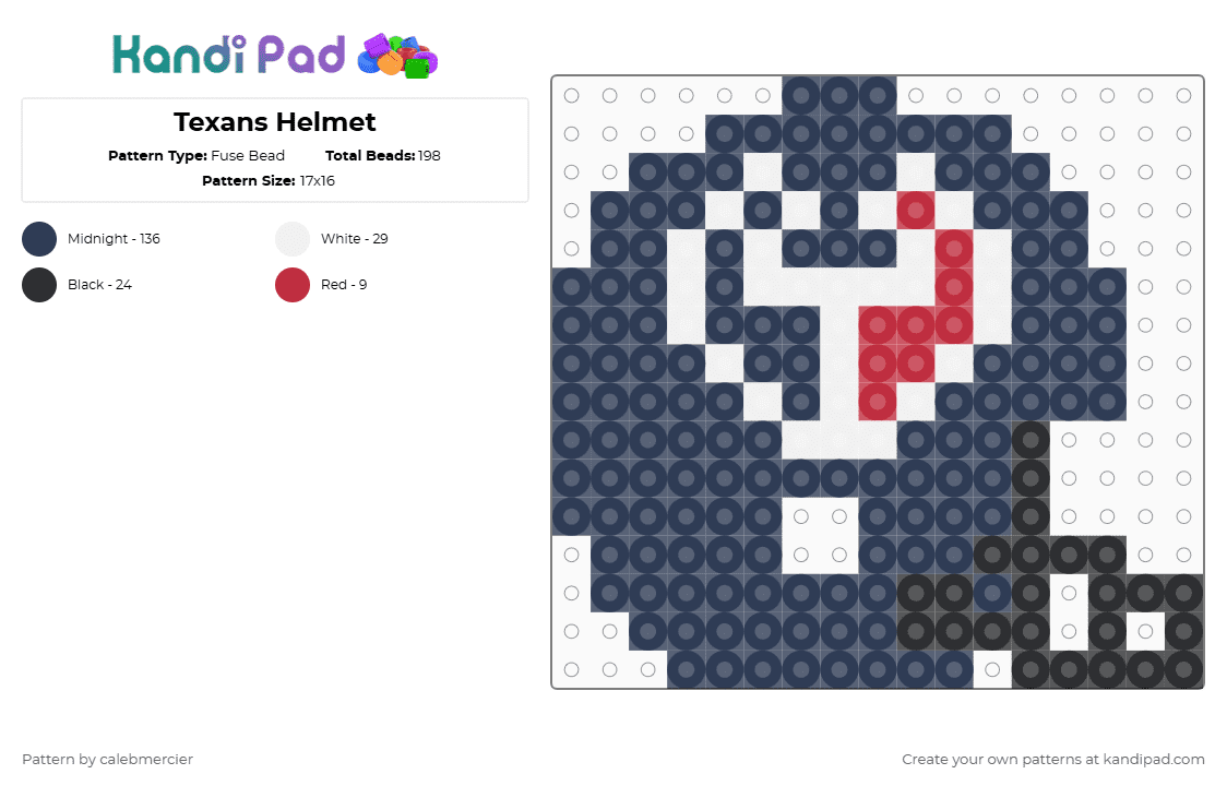 Texans Helmet - Fuse Bead Pattern by calebmercier on Kandi Pad - football, purple, texans