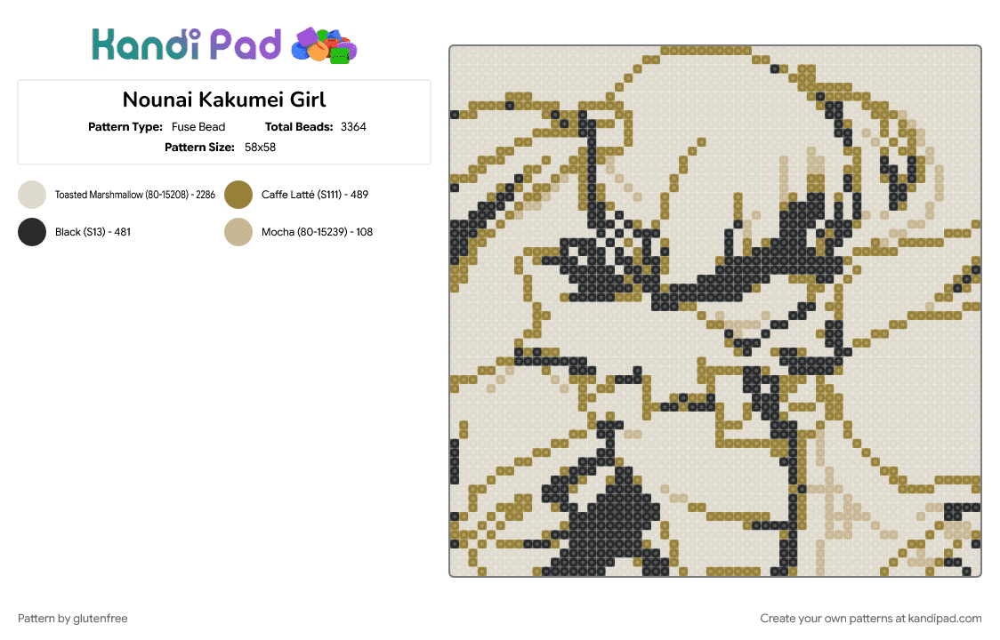 Nounai Kakumei Girl - Fuse Bead Pattern by glutenfree on Kandi Pad - anime, hatsune miku, maretu, music, rerulili, vocaloid