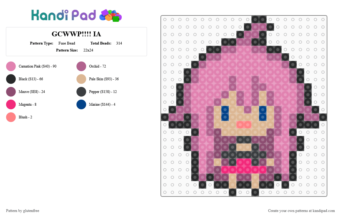 GCWWP!!!! IA - Fuse Bead Pattern by glutenfree on Kandi Pad - pink,vocaloid,ia,anime,music,groove coaster,video games,ia rocks