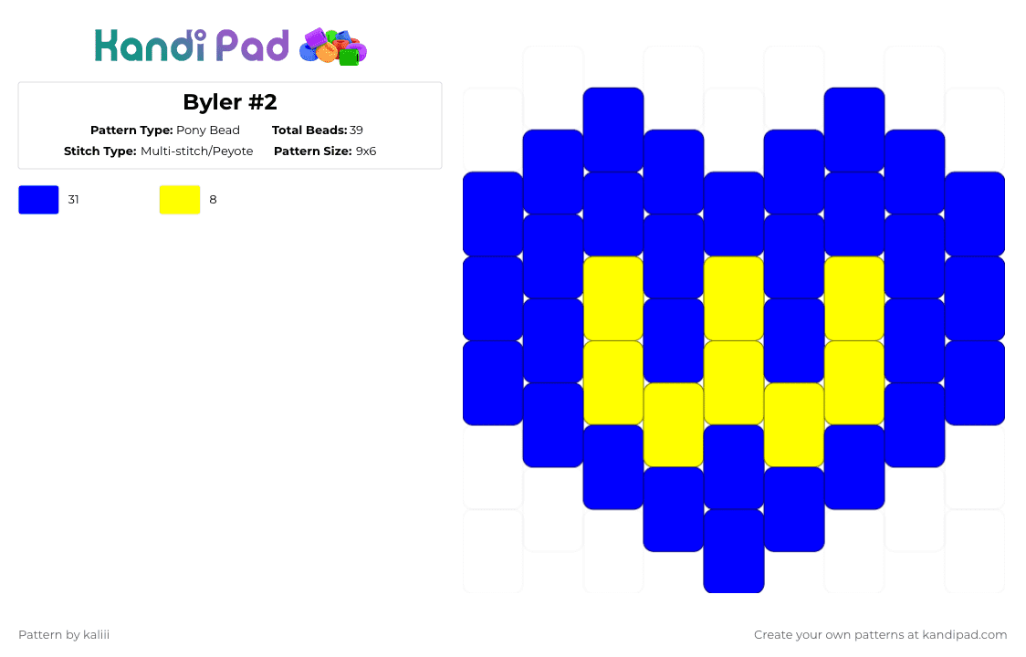 Byler #2 - Pony Bead Pattern by kaliii on Kandi Pad - purple