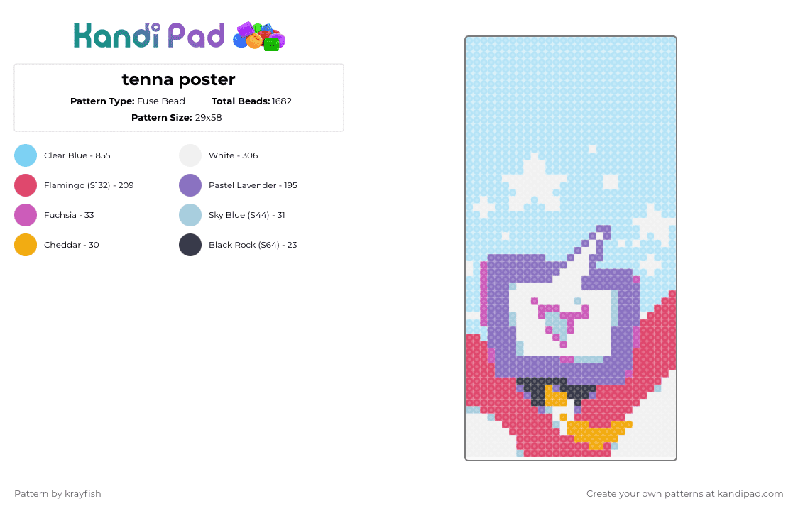 tenna poster - Fuse Bead Pattern by hexane on Kandi Pad - light blue,red,tenna,deltarune,mr tenna,mr ant tenna,deltarune chapter 3