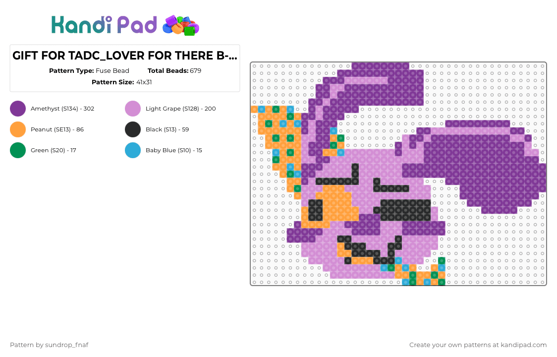 GIFT FOR TADC_LOVER FOR THERE B-DAY! (Read description plsss) - Fuse Bead Pattern by deleted_user_845604 on Kandi Pad - 