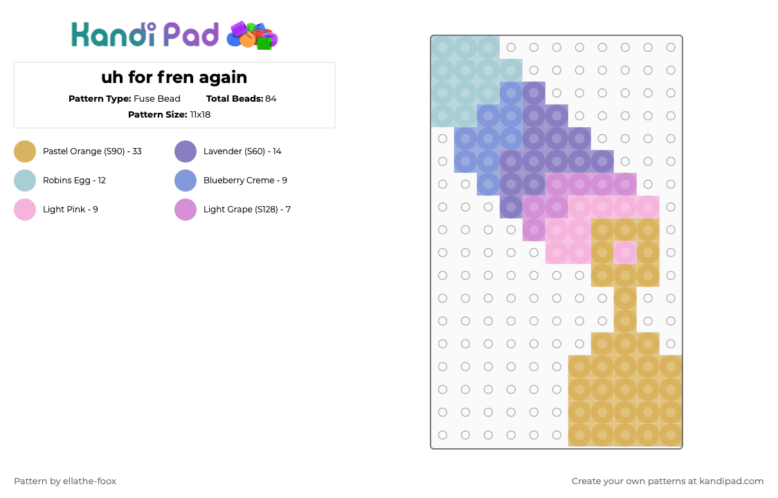 uh for fren again - Fuse Bead Pattern by ellathe-foox on Kandi Pad - pink,orange
