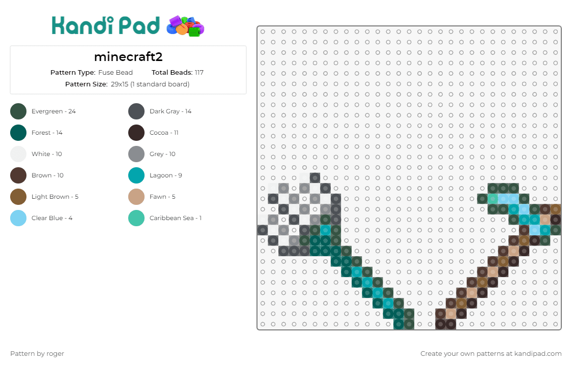 minecraft2 - Fuse Bead Pattern by roger on Kandi Pad - minecraft,tools