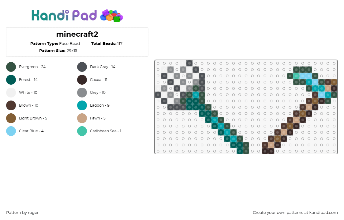 minecraft2 - Fuse Bead Pattern by roger on Kandi Pad - minecraft,tools