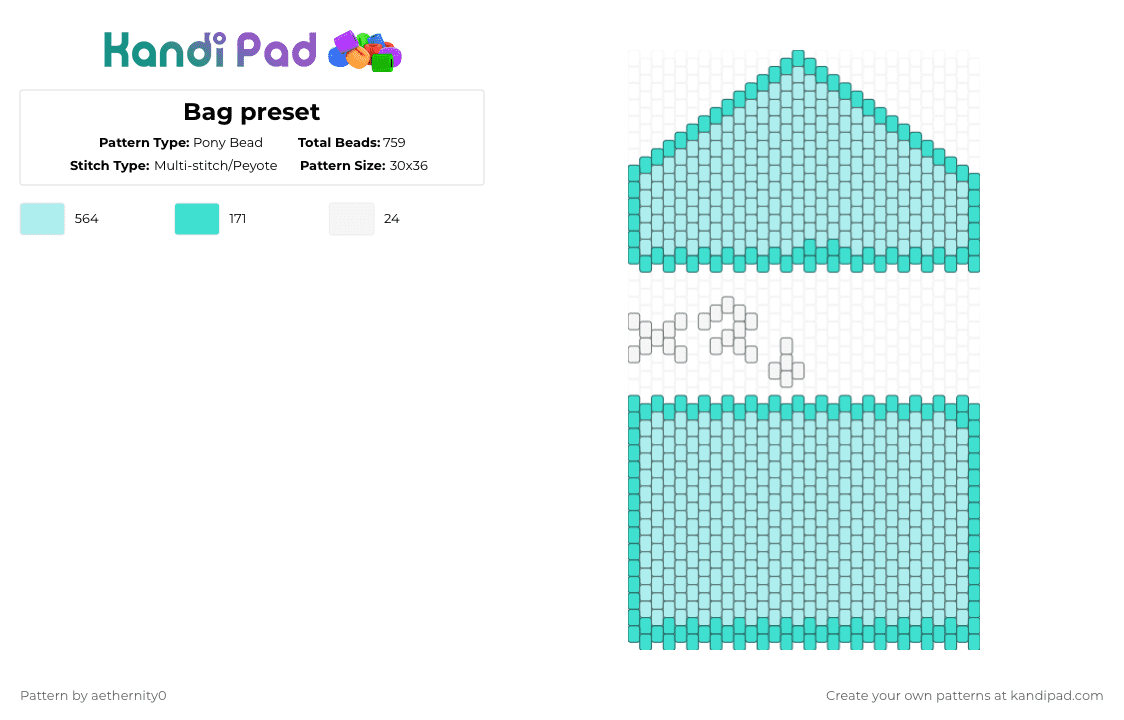 Bag preset - Pony Bead Pattern by aethernity0 on Kandi Pad - light blue