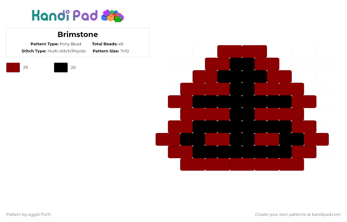 Brimstone - Pony Bead Pattern by eggitc7rx7c on Kandi Pad - red,black,tboi,the binding of isaac,binding of isaac,game