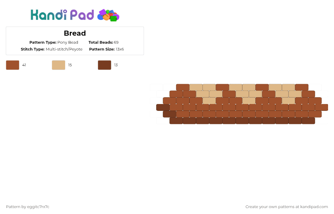 Bread - Pony Bead Pattern by eggitc7rx7c on Kandi Pad - red,bread,food,charm,loaf