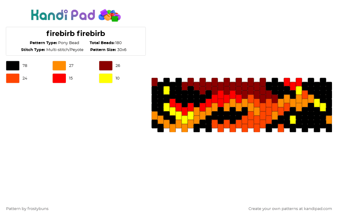 firebirb firebirb - Pony Bead Pattern by frostybuns on Kandi Pad - phoenix,cuff,red,cotdphoenixes
