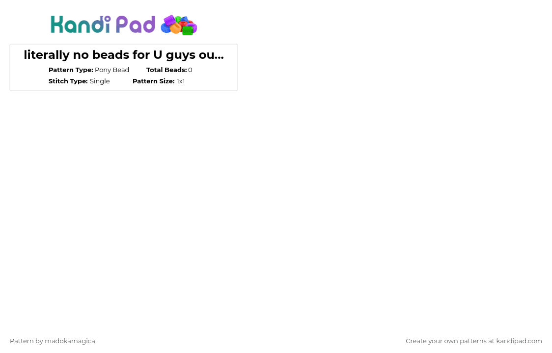 literally no beads for U guys out there with barely any beads to make a nothing bracelet - Pony Bead Pattern by k4ithez0mb13z on Kandi Pad - 