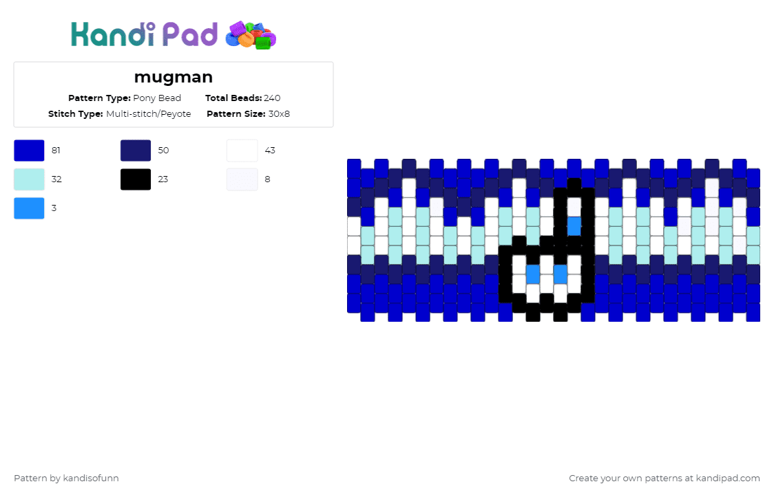 mugman - Pony Bead Pattern by k4ithez0mb13z on Kandi Pad - purple