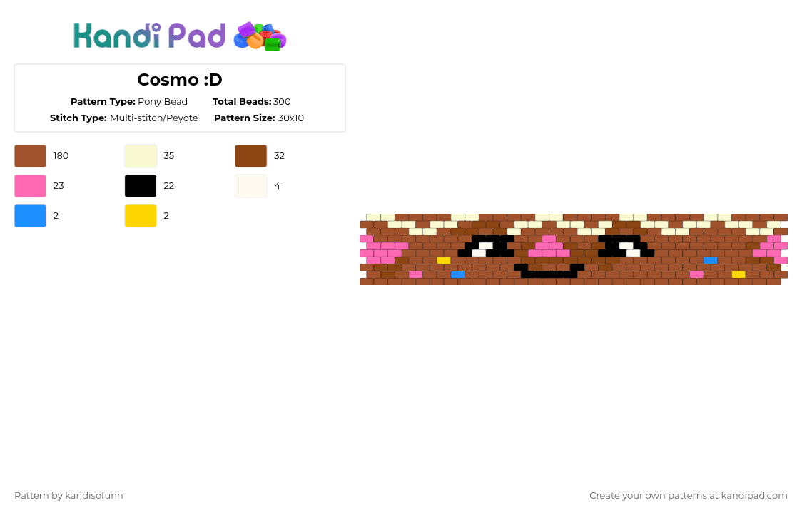 Cosmo :D - Pony Bead Pattern by k4ithez0mb13z on Kandi Pad - red