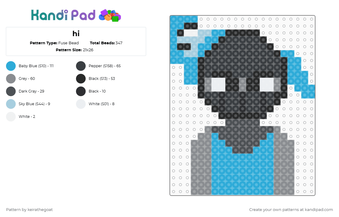Hi Fuse Bead Pattern - Kandi Pad | Kandi Patterns, Fuse Bead Patterns ...