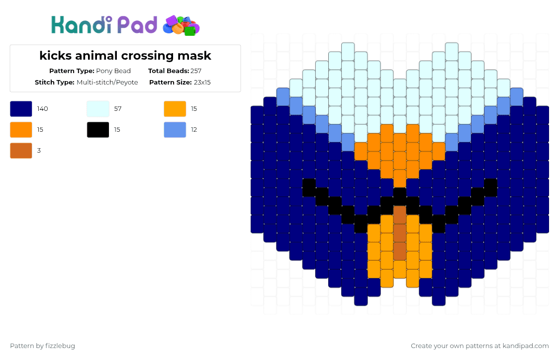 kicks animal crossing mask - Pony Bead Pattern by fizzlebug on Kandi Pad - purple,acnh,animal crossing,kicks,acnl,animal,mask,peyote,animal mask