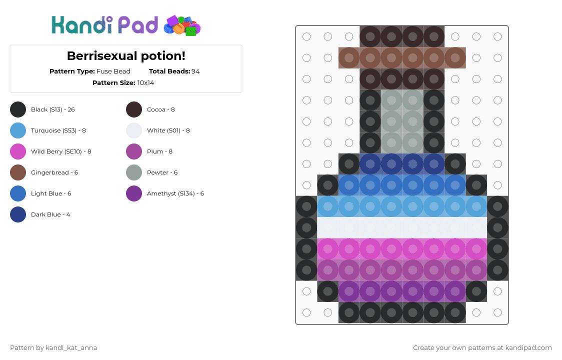 Berrisexual potion! - Fuse Bead Pattern by m00n_r4v3n on Kandi Pad - blue,pink,berrisexual,berrisexual potion,potion,lgbtq,pride potion,lgbtq potion,pride,gay