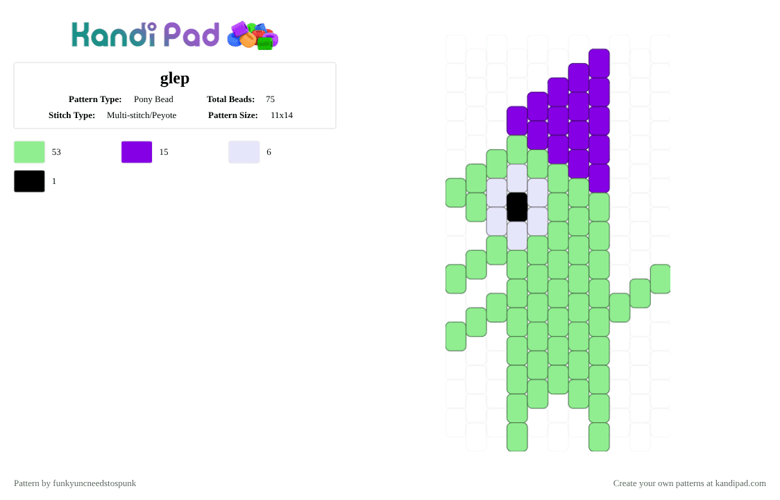 glep - Pony Bead Pattern by funkyuncneedstospunk on Kandi Pad - teal
