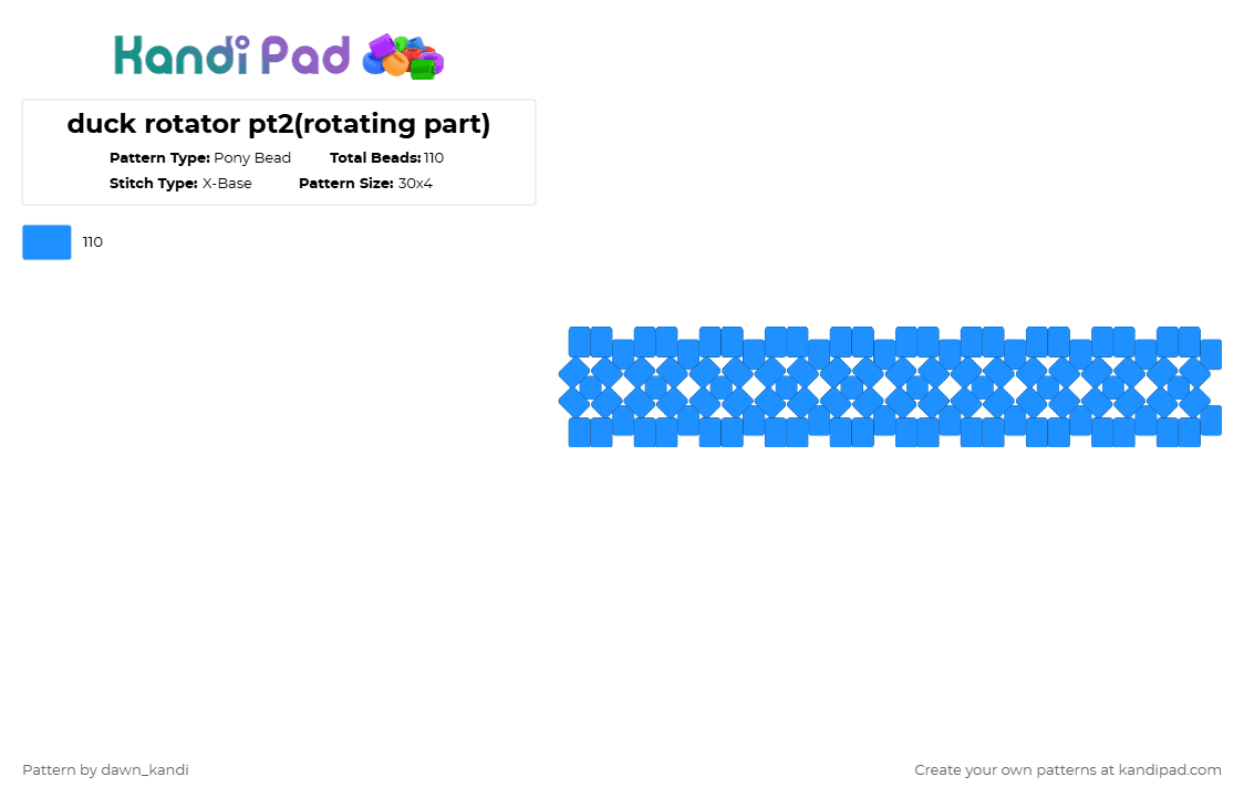 duck rotator pt2(rotating part) - Pony Bead Pattern by dawn_kandi on Kandi Pad - light blue