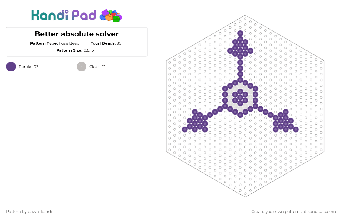Better absolute solver - Fuse Bead Pattern by dawn_kandi on Kandi Pad - purple