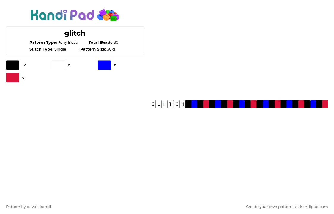 glitch - Pony Bead Pattern by dawn_kandi on Kandi Pad - purple,red,glitch,murder drones,the amazing digital circus