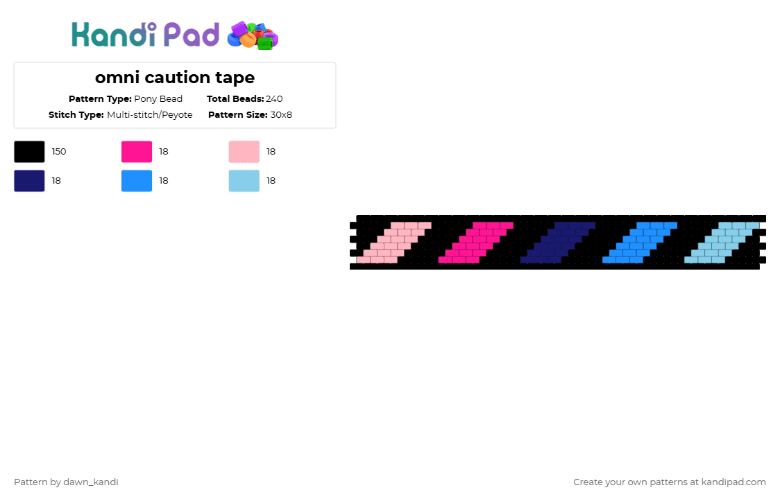 omni caution tape - Pony Bead Pattern by dawn_kandi on Kandi Pad - omni,pride,omni pride