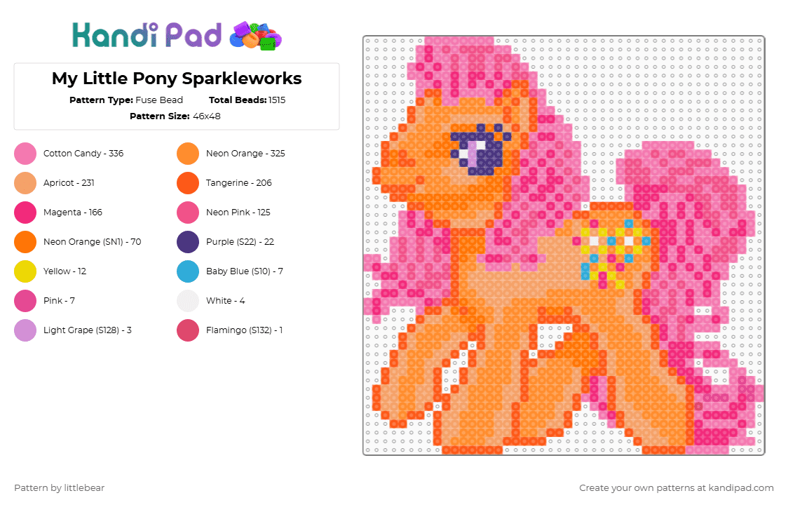 My Little Pony Sparkleworks - Fuse Bead Pattern by littlebear on Kandi Pad - mlp,mlp g3,my little pony,my little pony g3,cartoons,tv shows