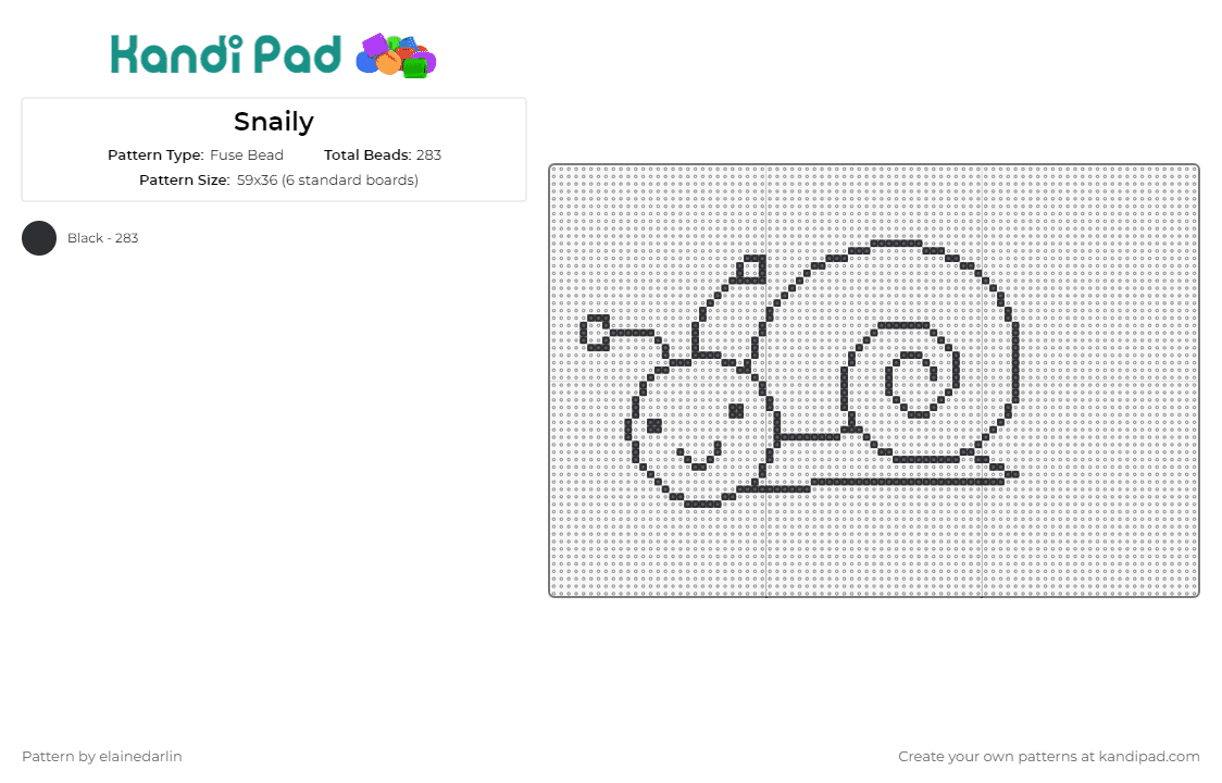 Snaily - Fuse Bead Pattern by elainedarlin on Kandi Pad - snail,animals,cute