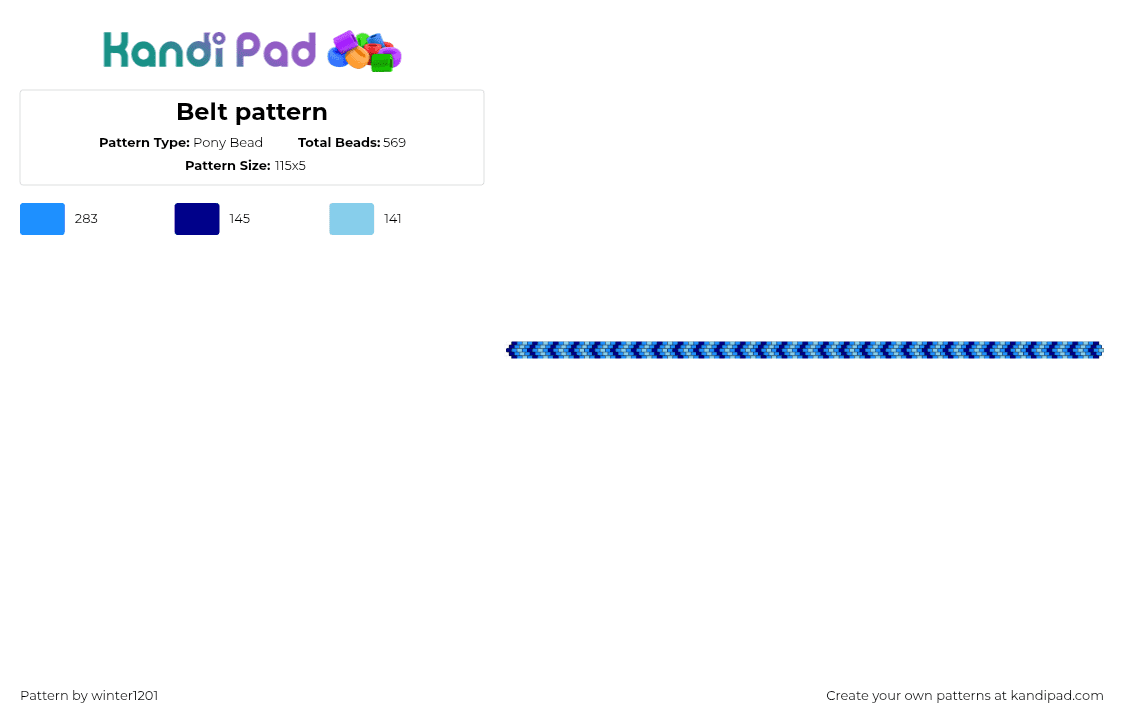 Belt pattern - Pony Bead Pattern by winter1201 on Kandi Pad - chevron,belt,clothing,blue