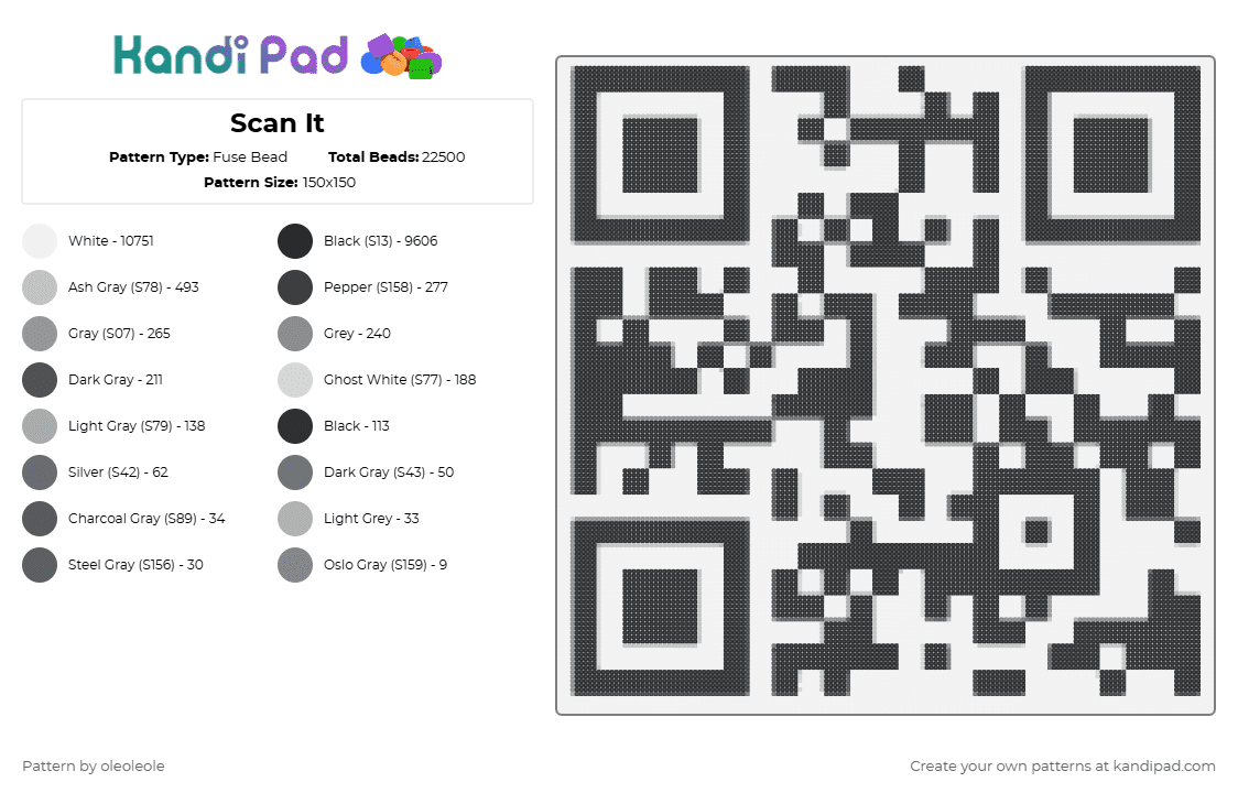 Scan It - Fuse Bead Pattern by oleoleole on Kandi Pad - 