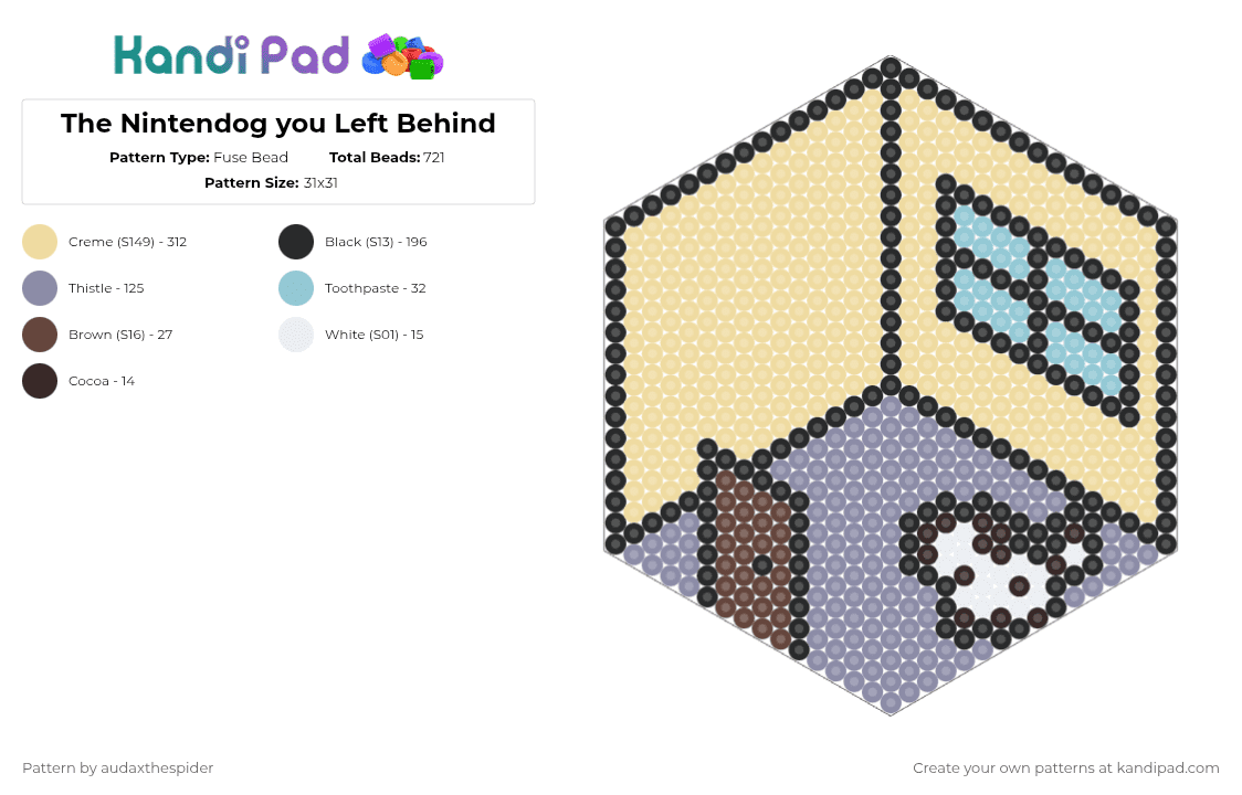 The Nintendog you Left Behind - Fuse Bead Pattern by audaxthespider on Kandi Pad - gray,beige,dog,room,isometric,cotdpast,nostalgia,nintendogs,nintendo ds