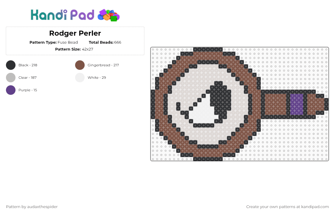 Rodger Perler - Fuse Bead Pattern by audaxthespider on Kandi Pad - tan,beige,rodger,dandys world,dandysworld,horror,game,roblox,magnifying glass,clear