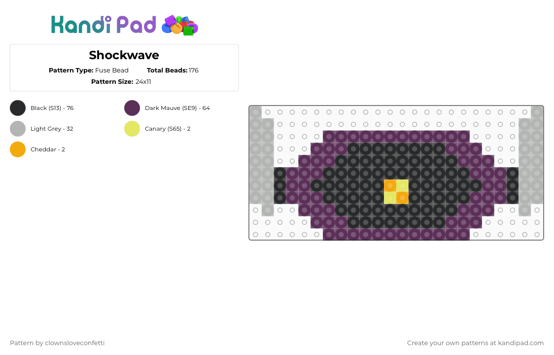 Shockwave - Fuse Bead Pattern by clownsloveconfetti on Kandi Pad - pink,beige,transformers,fuse beads