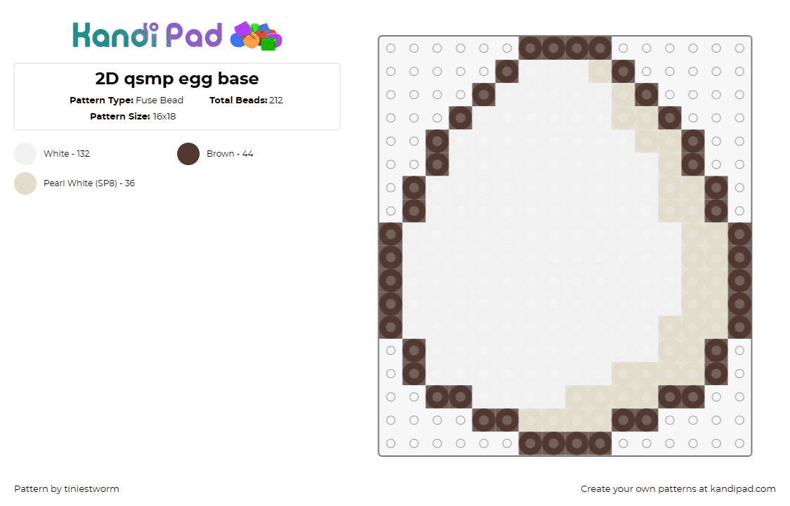 2D qsmp egg base - Fuse Bead Pattern by tiniestworm on Kandi Pad - qsmp,quackity smp,minecraft,egg,adventure,earthy tones