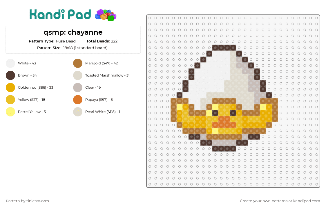 qsmp: chayanne - Fuse Bead Pattern by tiniestworm on Kandi Pad - qsmp,minecraft,egg,charming,gamer,delightful addition,yellow,white