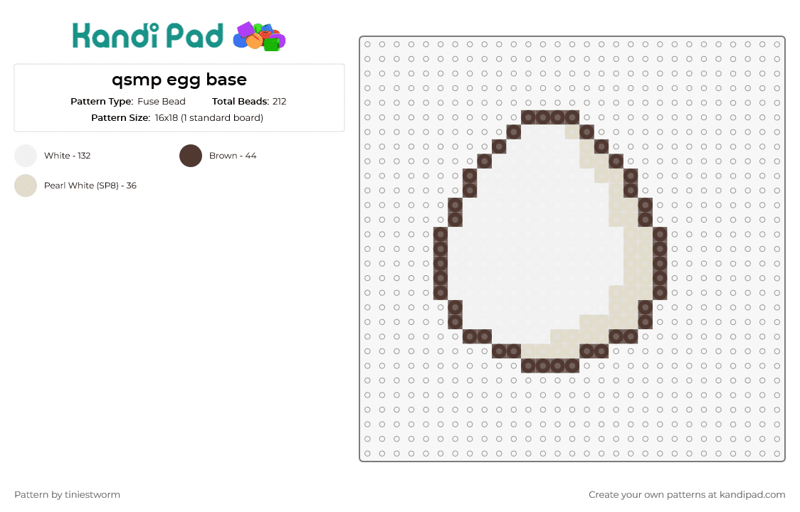 2D qsmp egg base - Fuse Bead Pattern by tiniestworm on Kandi Pad - qsmp,quackity smp,minecraft,egg,adventure,creativity,earthy tones