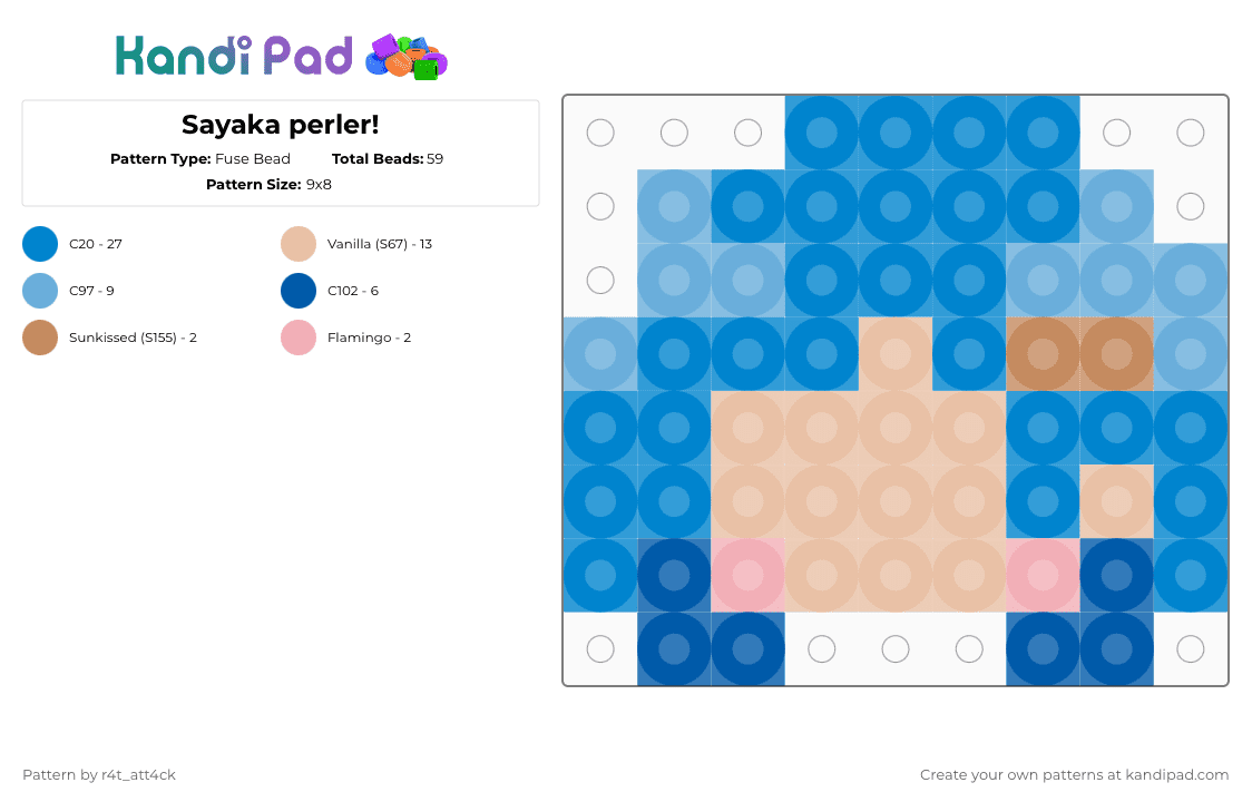 Sayaka perler! - Fuse Bead Pattern by r4t_att4ck on Kandi Pad - blue,beige,sayaka,miki sayaka,sayaka madoka,madoka,madoka magica,pmmm,puella magi madoka magica,sayaka madoka magica