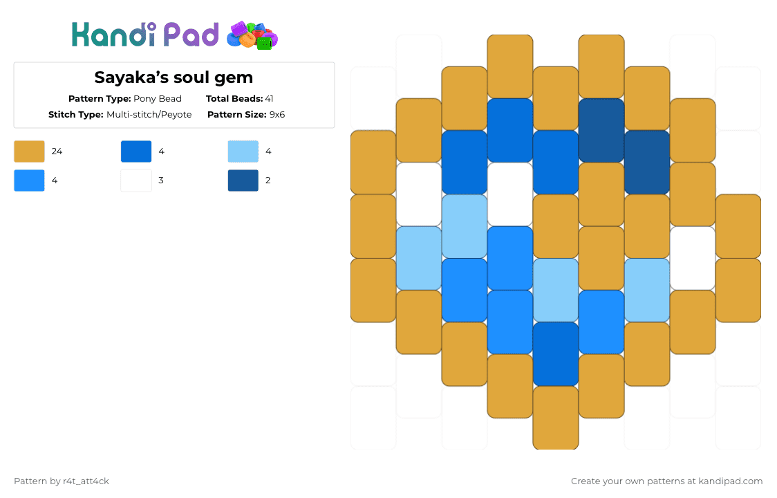 Sayaka’s soul gem - Pony Bead Pattern by r4t_att4ck on Kandi Pad - orange,sayaka miki,puella magi madoka magica,pmmm,soul gem,mahou shoujo madoka magica,madoka magica,sayaka,madoka