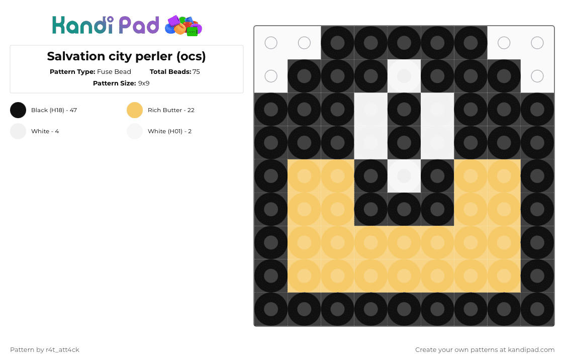 Salvation city perler (ocs) - Fuse Bead Pattern by r4t_att4ck on Kandi Pad - black,yellow