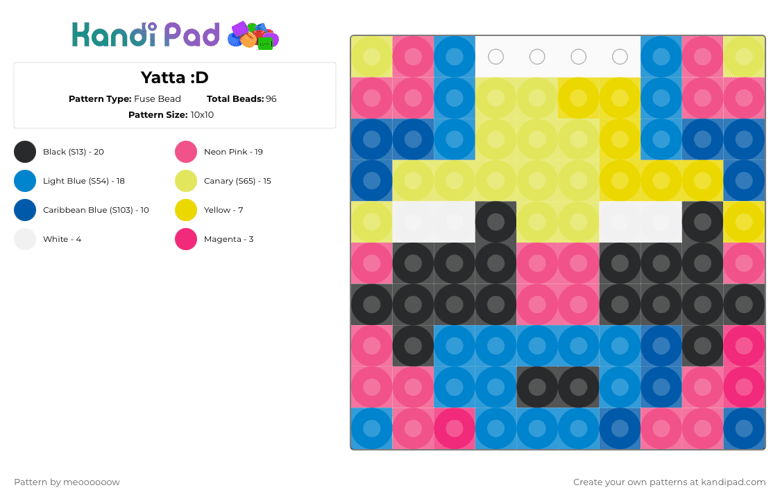 Yatta :D - Fuse Bead Pattern by meoooooow on Kandi Pad - blue