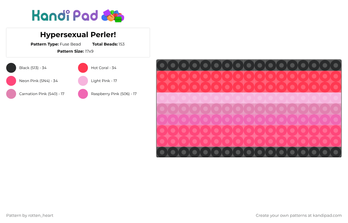 Hypersexual Perler! - Fuse Bead Pattern by rotten_heart on Kandi Pad - red,pink,pride,pride flag,hypersexual