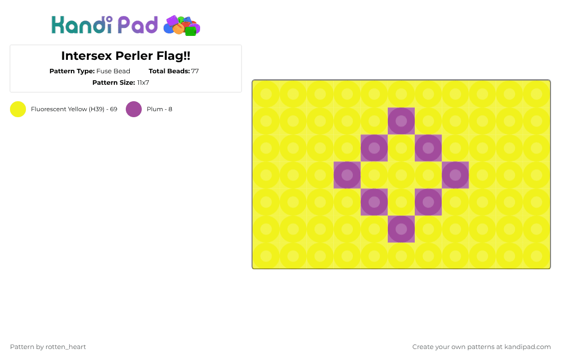 Intersex Perler Flag!! - Fuse Bead Pattern by rotten_heart on Kandi Pad - yellow