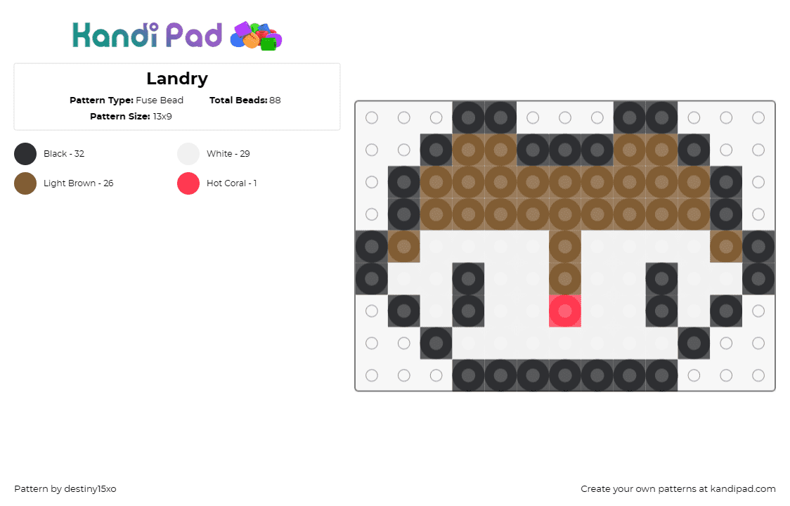 Landry - Fuse Bead Pattern by destiny15xo on Kandi Pad - 