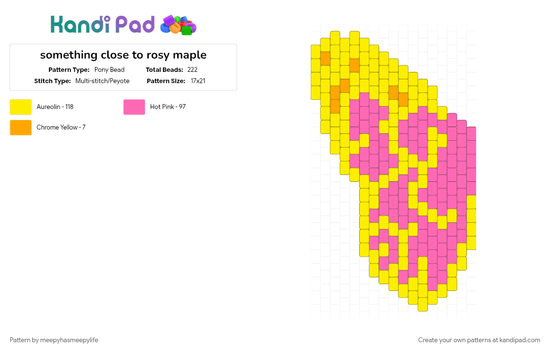 something close to rosy maple - Pony Bead Pattern by meepyhasmeepylife on Kandi Pad - bug, butterfly, headphones, insect, moth, nature, panel, pink, yellow