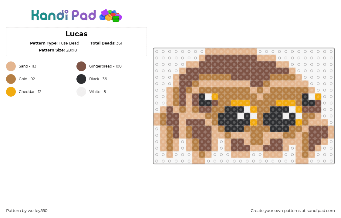 Lucas - Fuse Bead Pattern by wolfey550 on Kandi Pad - lucas,spider,children,cute,character,adorable,animated,heartwarming,friendly,bro