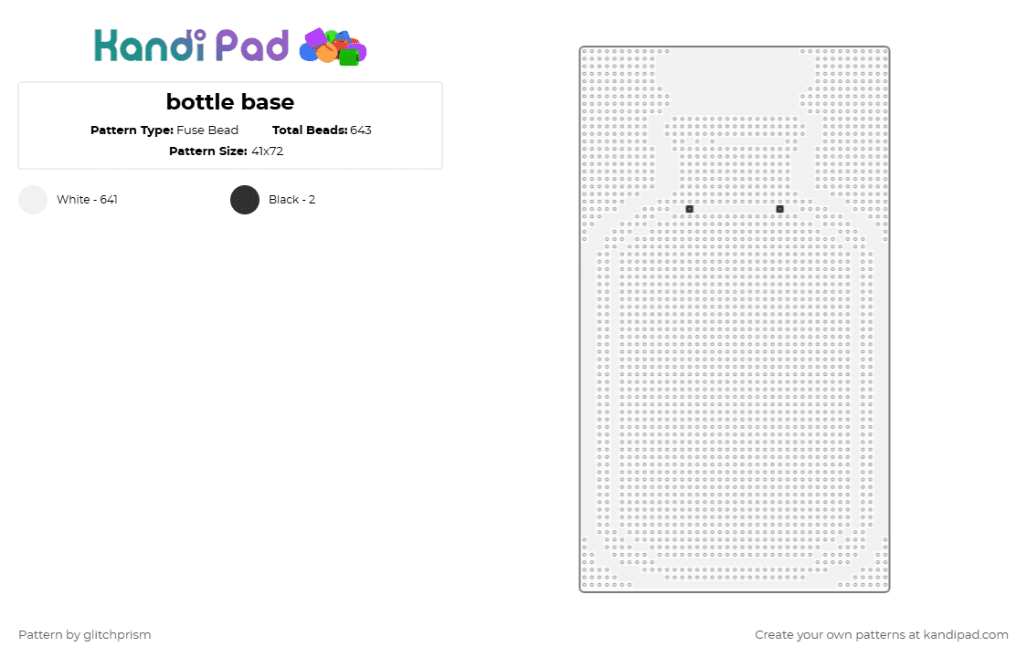 bottle base - Fuse Bead Pattern by glitchprism on Kandi Pad - white