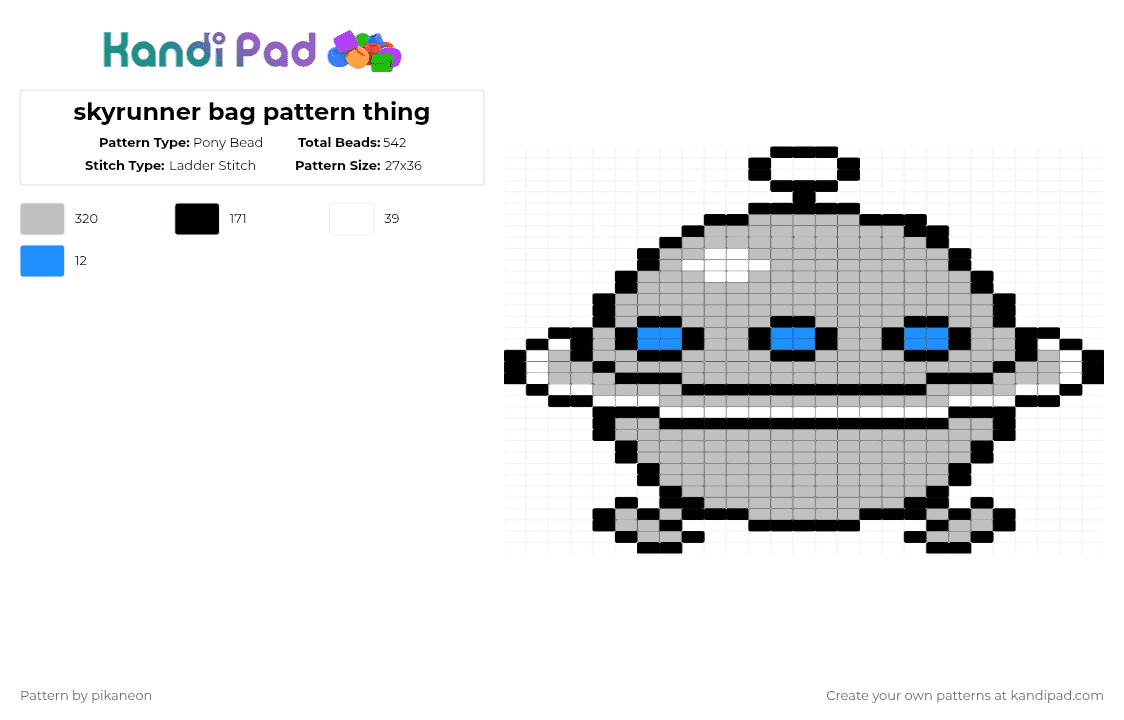 skyrunner bag pattern thing - Pony Bead Pattern by pikaneon on Kandi Pad - beige